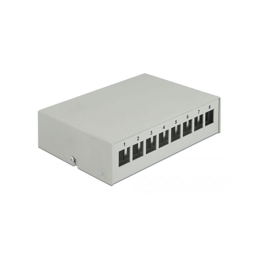 Delock 43412 8 portos szürke Keystone próbapanel (43412)