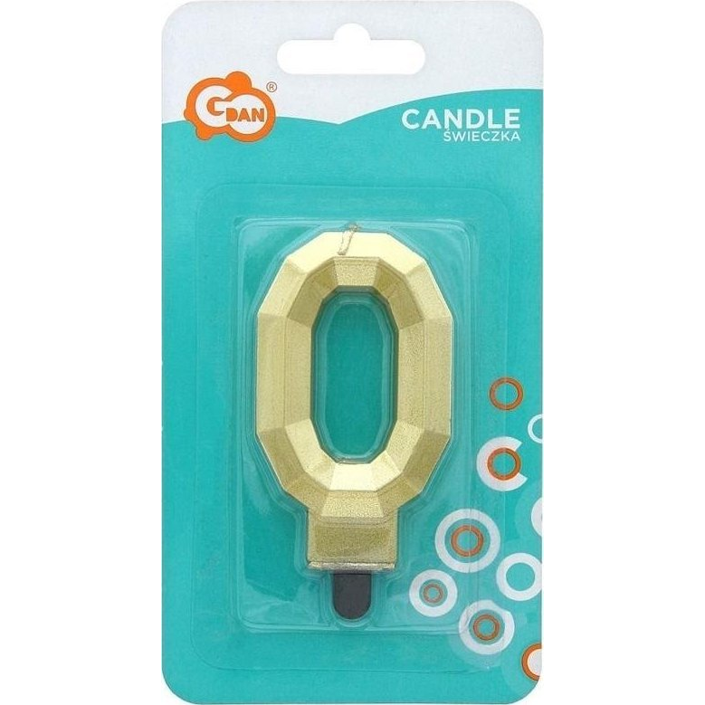 Diamond Metallic Számgyertya - 0-ás, Arany (492280)