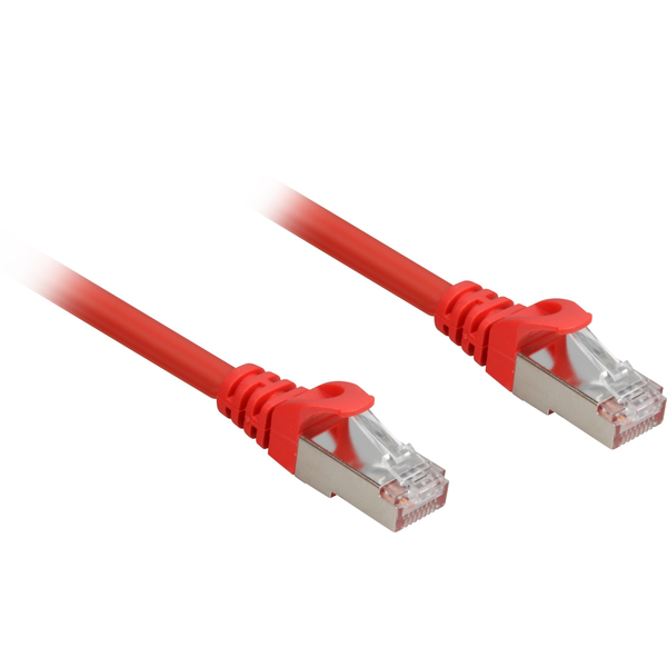 Sharkoon S/FTP Cat6a Patch kábel 0.25m - Piros