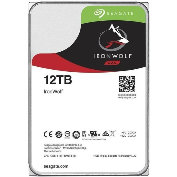 Seagate NAS HDD IronWolf harddisk 12 TB 7200 rpm 256 MB 3.5" Serial ATA III