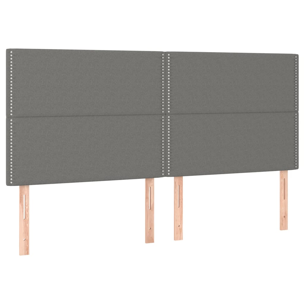 4 db sötétszürke szövet fejtámla 100x5x78/88 cm (3116215)