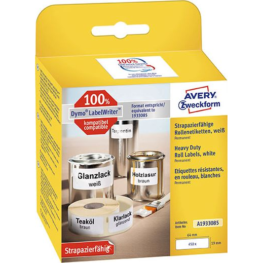  Avery Zweckform ETYKIETY ZF HEAVY DUTY NA ROLI 19X64 MM 450 ETYKIET