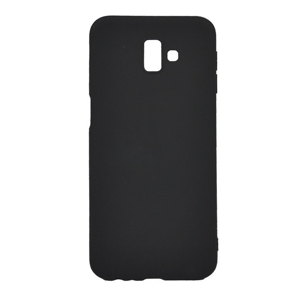Szilikon telefonvédő (beépített fémlemez, matt) FEKETE [Samsung Galaxy J6 Plus (SM-J610F)] (5996457873678)