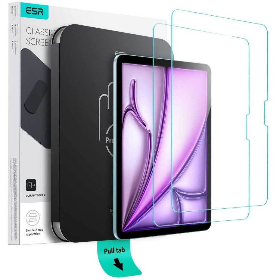 ESR Tempered-Glass Kijelzővédő üveg Apple iPad Air 11 (M3, 2025) 2 db Ujjlenyomatmentes, Karcálló 1E11700102 (4894240267714)