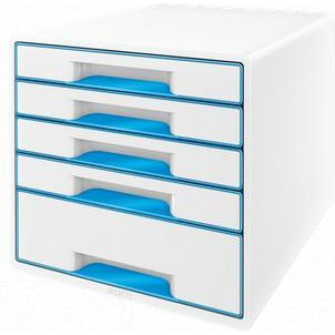 Leitz 52141036 skuffeindsats Polystyren Blå, Hvid