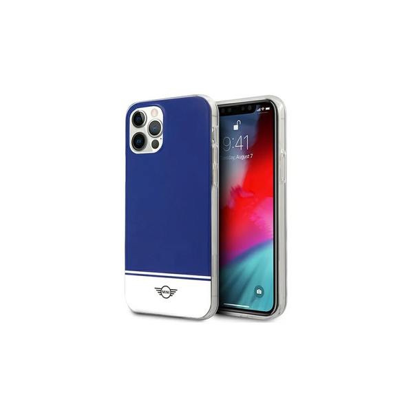 Mini MIHCP12LPCUBINA iPhone 12 Pro Max készülékhez kemény tok – Stripe Collection, tengerészkék
