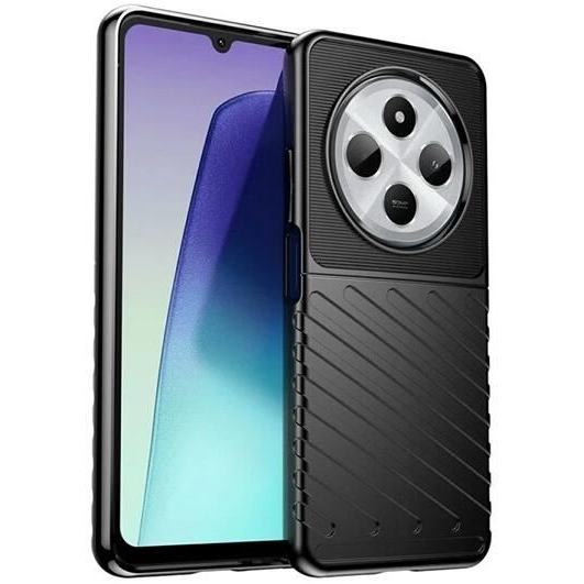 Gigapack Xiaomi Redmi 14C 4G csíkos dombormintás szilikon tok fekete (GP-163293) (GP-163293)