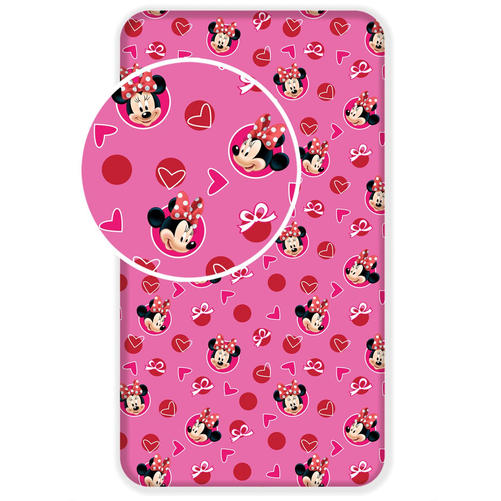 Jerry Fabrics Sheet Minnie Hearts 02 90 × 200 × 25 cm (011153-PROSMINNSA)