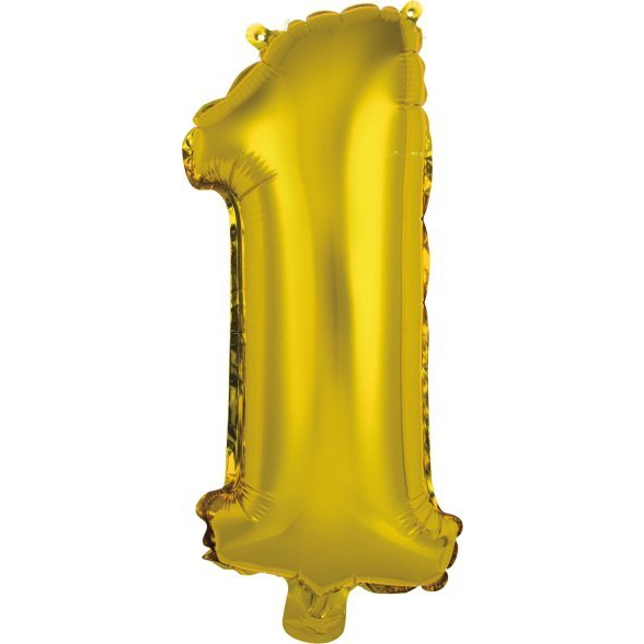 Szám Fólia Lufi - 41 cm, 1-es, Arany (615925)