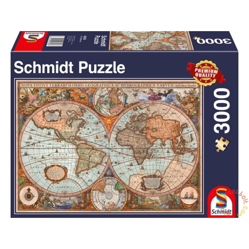 Puzzle PQ 3000 Starodávna mapa sveta G3 (58328)