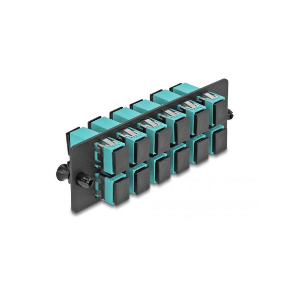 DELOCK LWL Adapter Panel SC Simplex OM4 12 Port aqua