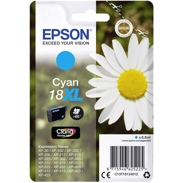 Epson T1812 XL Cyan оригинална мастилена касета 6,6 мл