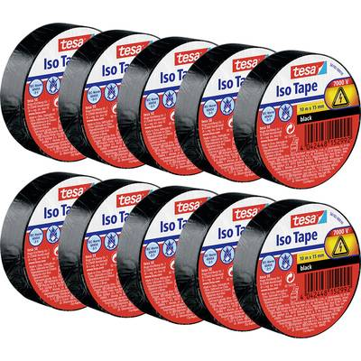 Tesa (56192) Szigetelőszalag Fekete (H x Sz) 10 m x 15 mm 10 db (56192)