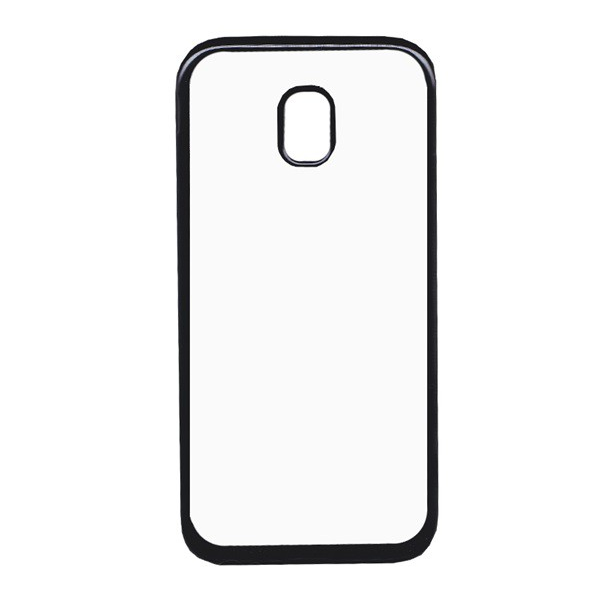 Szilikon telefonvédő (fémhatású keret) FEKETE [Samsung Galaxy J3 (2017) SM-J330 EU] (5996457721344)
