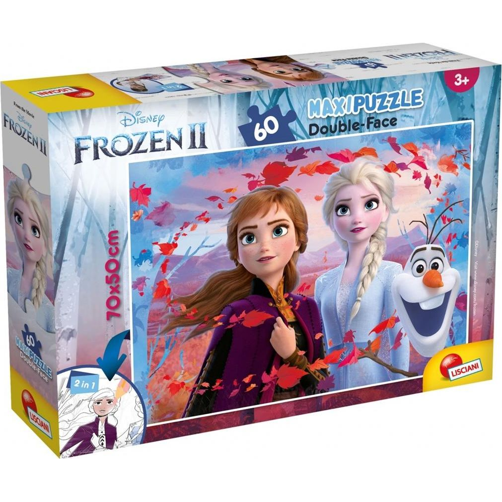 Jégvarázs 2 az 1-ben maxi 60db-os puzzle és színező 70x50cm - Lisciani (367494)