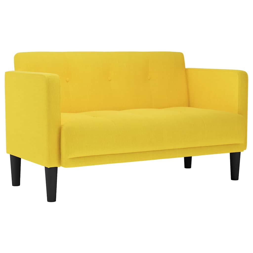 sárga szövet loveseat kanapé 111 cm (4100567)