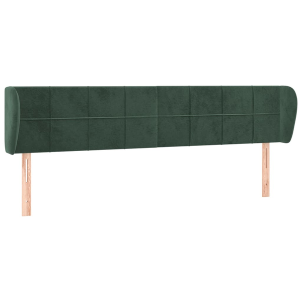 Tăblie de pat cu aripioare verde închis 203x23x78/88 cm catifea