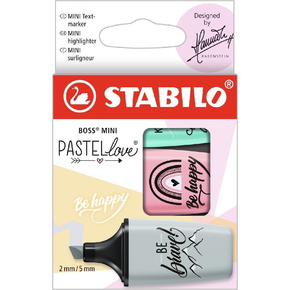 Stabilo 07/03-49 BOSS MINI Pastellove 2-5mm Szövegkiemelő készlet - Vegyes színek (3 darabos) (07/03-49)