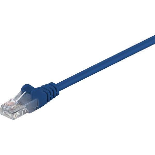  Goobay Kabel krosowy patchcord U/UTP kat. 5e CCA niebieski 1,5m (95554)