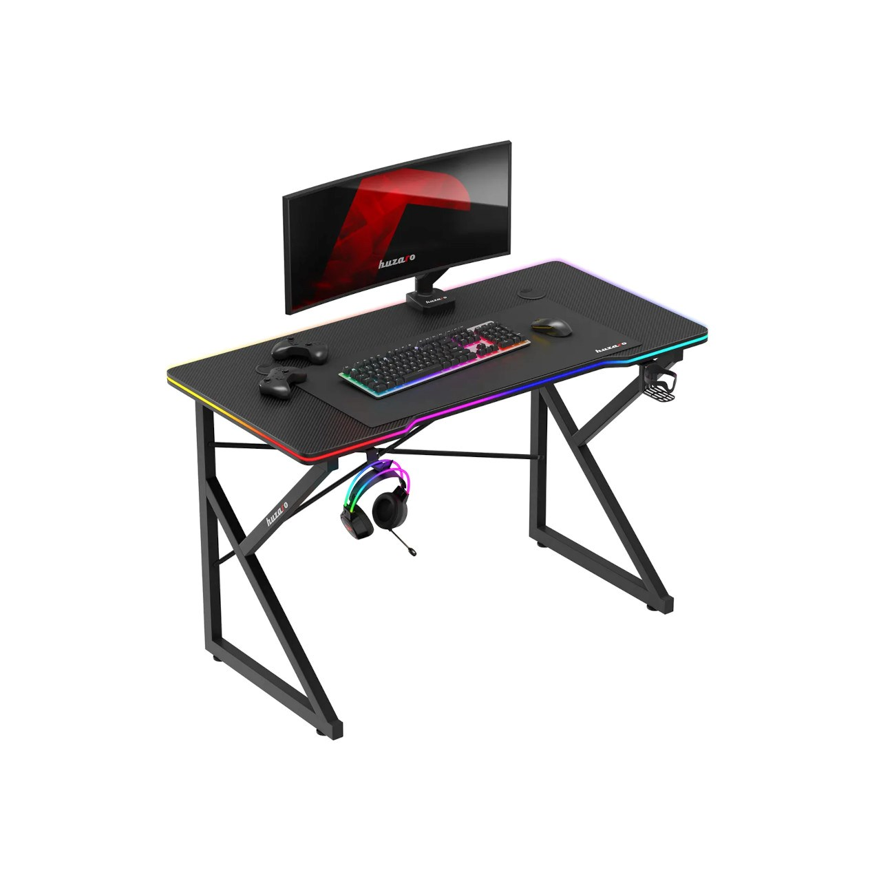 Huzaro Hero 1.7 RGB Gamer asztal 120 x 60 x 75 cm - Fekete (HZ-HERO 1.7 RGB BLACK)