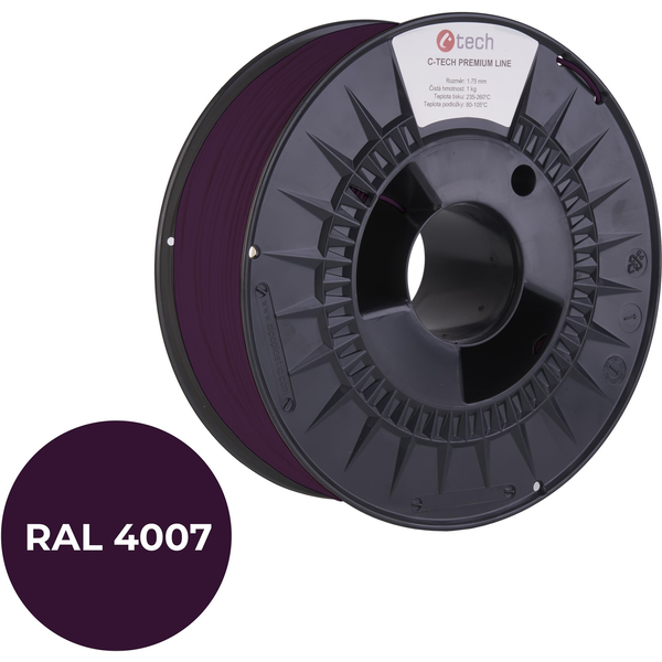 C-TECH 3DF-P-PLA1.75-4007 Premium Line, PLA, 1,75 mm, 1 kg, filament violet