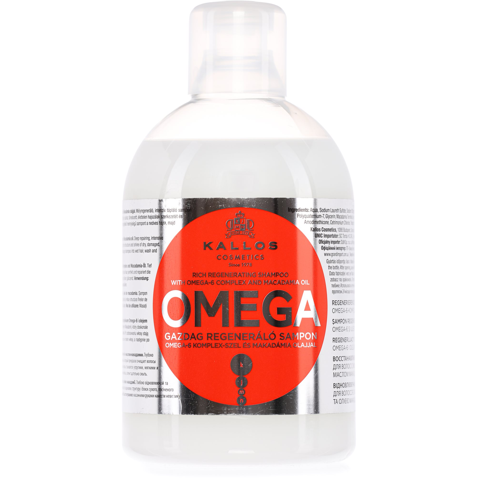 KALLOS Omega Hair Shampoo 1000 ml (5998889511586)