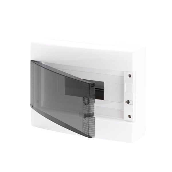Gewiss PE/N műanyag 1x 8M falonkívüli fehér IP40 átlátszó ajtó 40CD kiselosztó (GW40043BS) (GW40043BS)