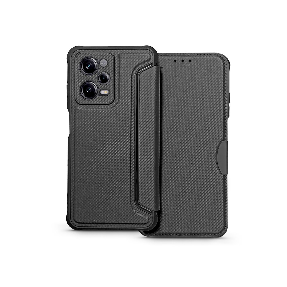 Razor Book Flip bőrtok - Xiaomi Redmi Note 12 Pro 5G/Poco X5 Pro 5G - fekete (PT-6776)