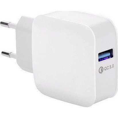 Ładowarka Vega ŁADOWARKA SIECIOWA 3A BIAŁA VEGA FASTON QUICK 3.0 FAST CHARGER 3000mA 15W>