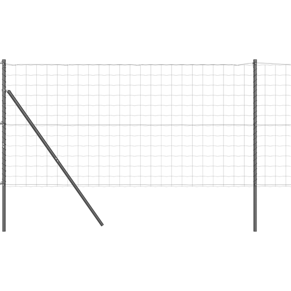 Kerítés oszlopokkal Szürke 1.4 x 10 m Acél