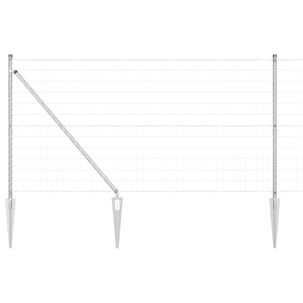 Gard Euro cu 7 Stâlpi Dentiți 1.4x10 m Oțel Galvanizat