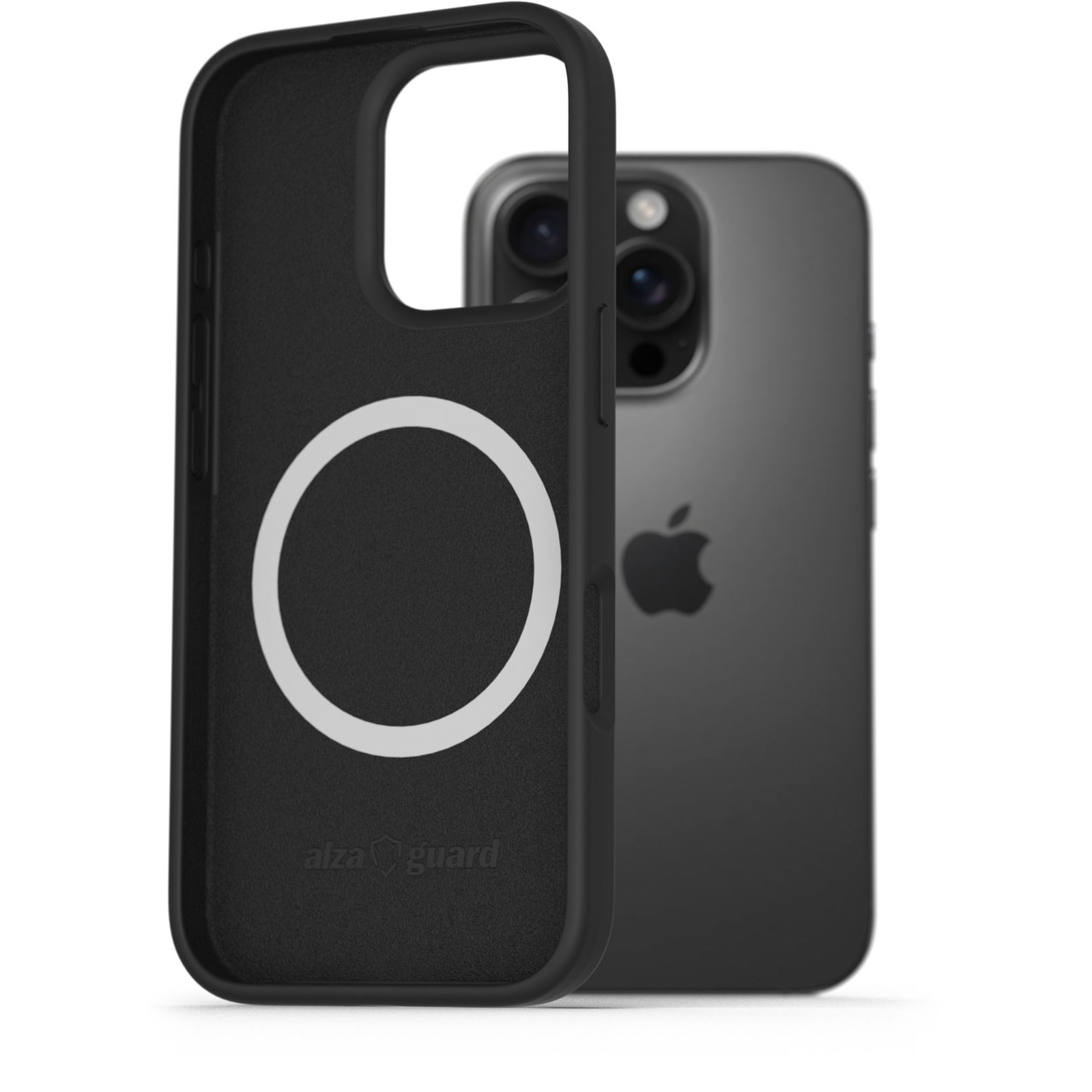 AlzaGuard iPhone 16 Pro Silicone Case Compatible with Magsafe fekete tok (AGD-PCMS25B)