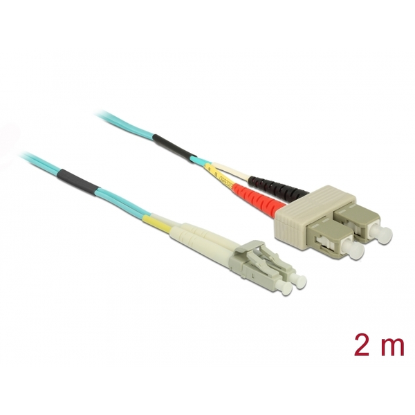 Delock Kábel, optikai szálas LC > SC többszörös OM3, 2 m (86565)