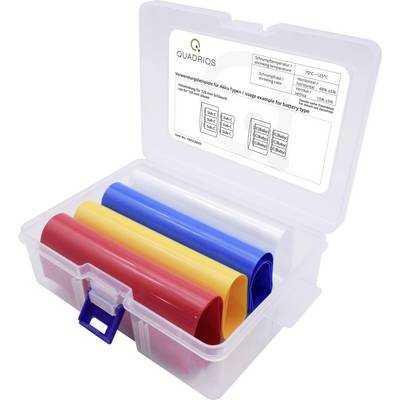 Quadrios 1905CA059 Akku zsugorcső ragasztó nélkül Átlátszó, Kék, Sárga, Piros 77 mm Zsugorodási arány:2:1 4 rész (1905CA059)