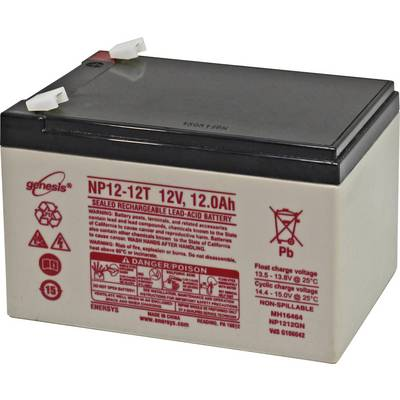 EnerSys Genesis NP12-12 Ólomakku 12 V 12 Ah Ólom-vlies (AGM) (Sz x Ma x Mé) 151 x 100 x 98 mm 6,35 mm-es laposérintkezős dugó Karbantartásmentes, VDS (NP12-12)