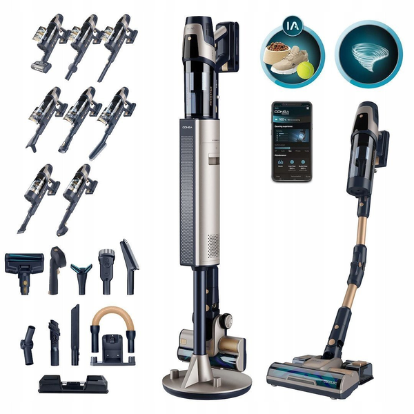 Cecotec Conga Rockstar 11500 Odyssey Station Connected IA безжичен прахосмукач 850 W