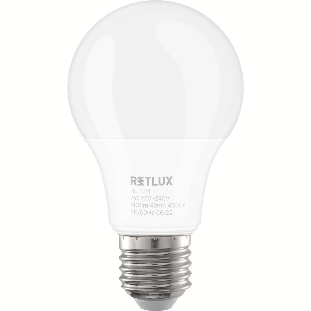 Retlux RLL 401 Klasszikus LED izzó 7W 600lm 4000K E27 - Hideg Fehér (RLL 401)