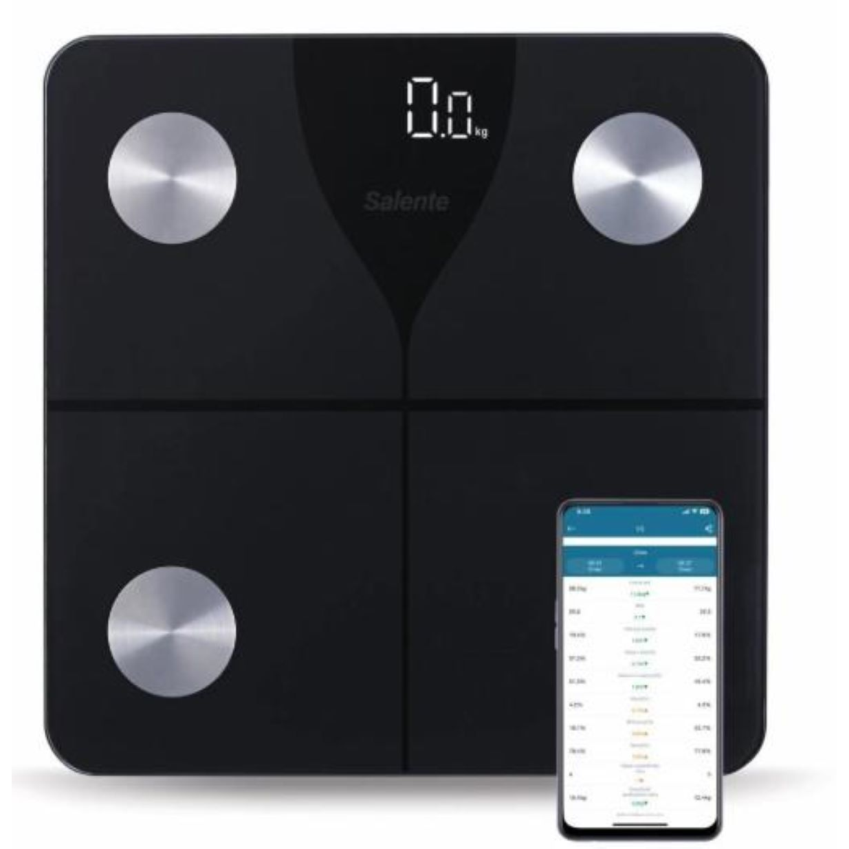 Salente SlimFit Okos személymérleg Max 180kg - Fekete (SLIMFIT-BK)