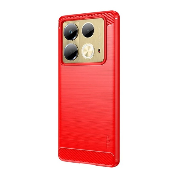 Mofi szilikon telefonvédő (ütésállóság, légpárnás sarok, szálcsiszolt, karbon minta) PIROS Infinix Note 40 4G (X6853) (GP-159338) (GP-159338)