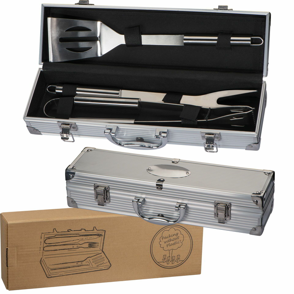 Leopold Vienna Grill eszköz készlet Rozsdamentes acél kofferban 4 darabos - Inox