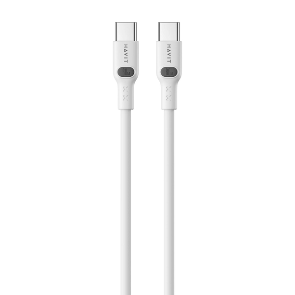 Havit CB6280 USB-C apa - USB-C apa Adat és töltőkábel 1m - Fehér