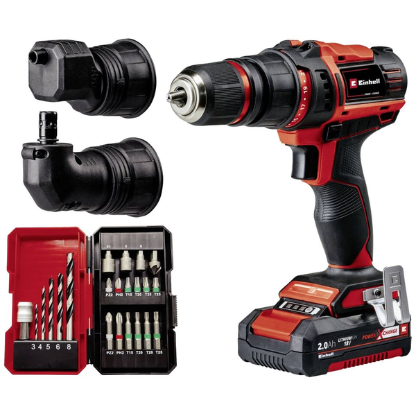 Akku-Bohrschrauber-Set TE-CD 18/45 3X-Li +22, 18Volt (rot/schwarz, Li-Ion-Akku 2,0Ah, 22-teiliges Zubehör)