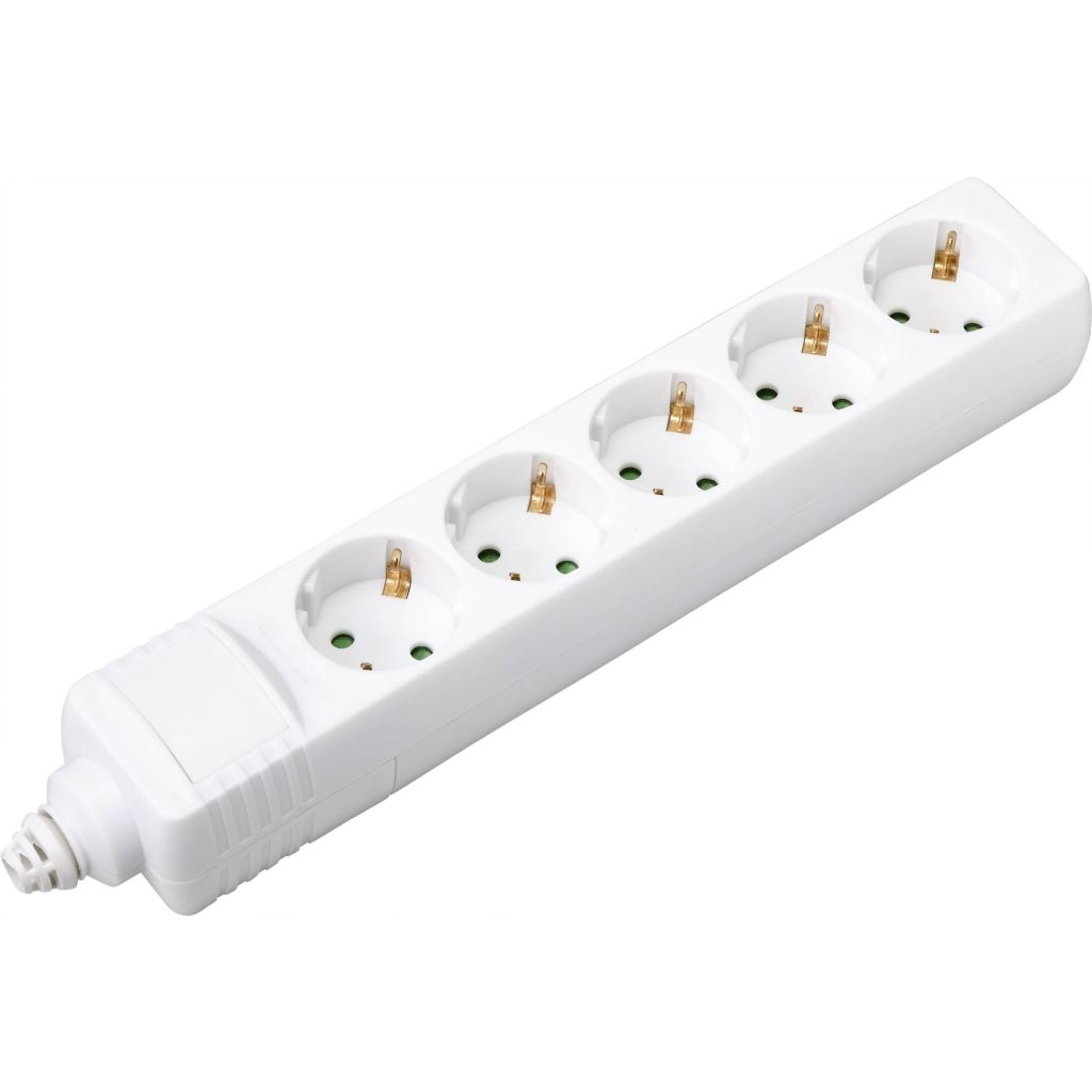 Sygonix 5 szörös hálózati elosztó fehér (SY-4744418) (SY4744418)