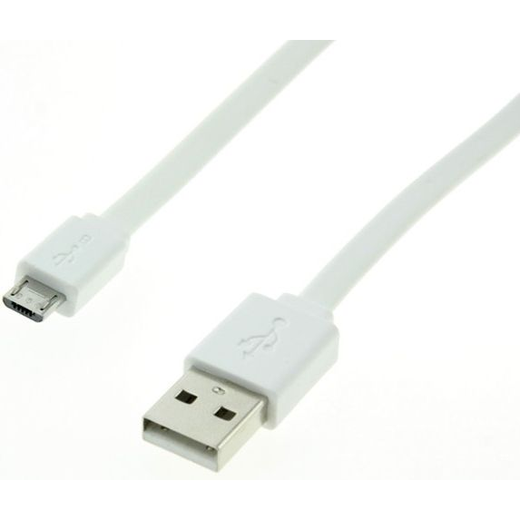 ROLINE USB 2.0 Kabel, USB A ST - Micro USB B ST, wei, 1 m