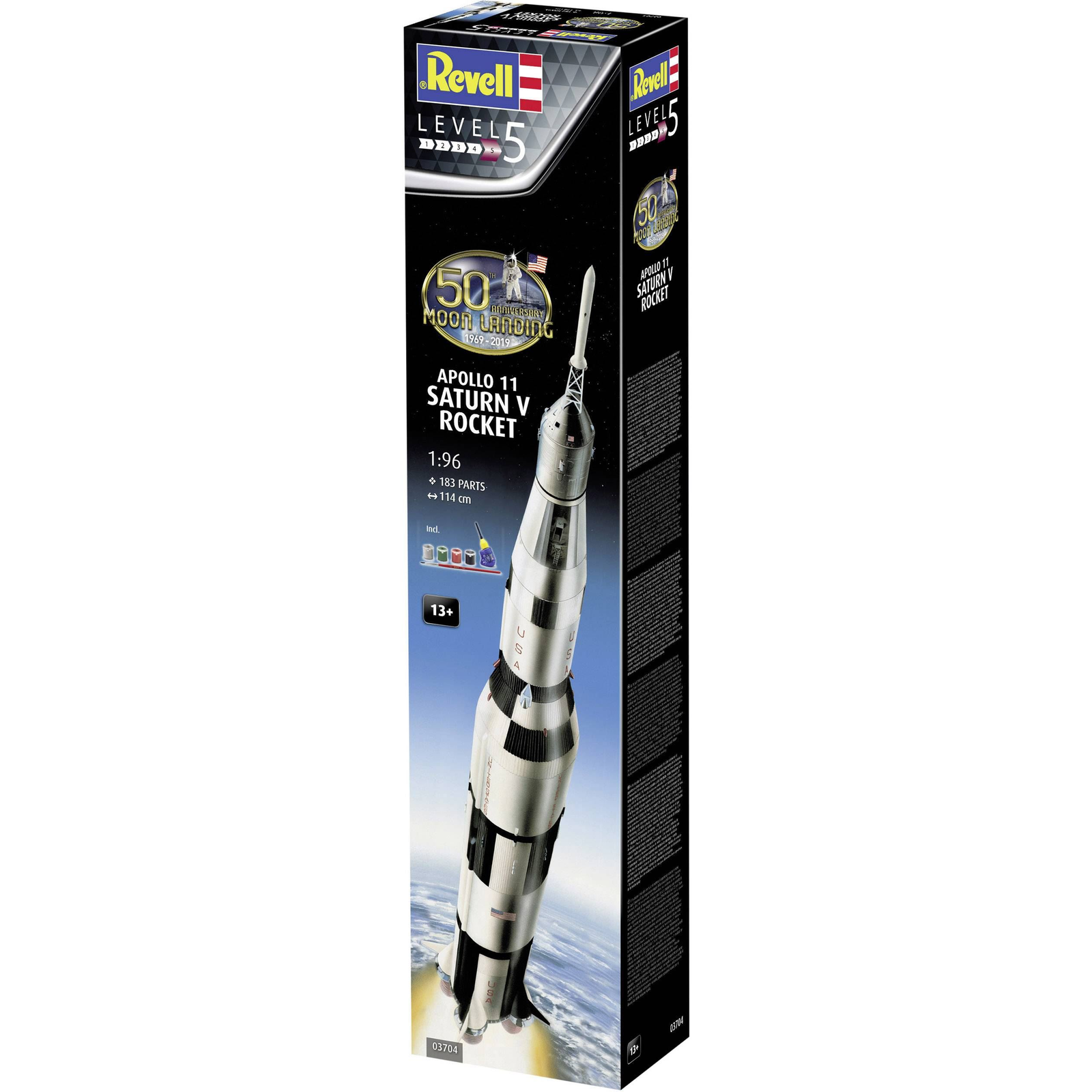 Revell Apollo 11 Saturn V Rocket Teremjármű építőkészlet 1:96 (03704) (RE03704)