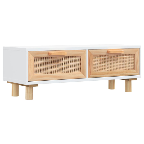 Măsuță de cafea alb 80x40x30cm lemn prelucrat&lemn masiv pin