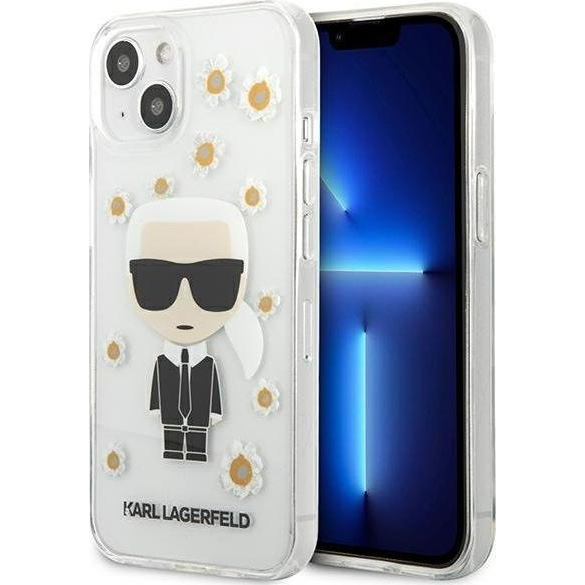 Karl Lagerfeld Ikonik Flower hátlap tok Apple iPhone 13 mini, átlátszó (KLD912CL)