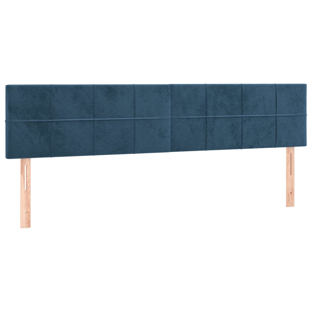 2 db sötétkék bársony fejtámla 90x5x78/88 cm (346086)