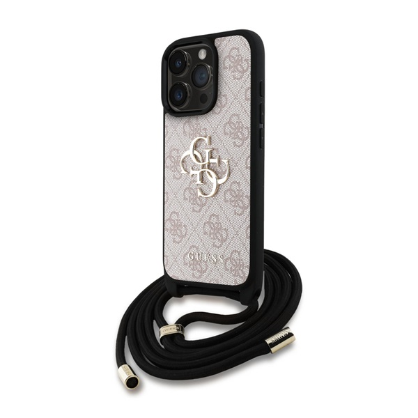 Guess PU 4G Metal Logo Crossbody Pasek Tylna Obudowa do iPhone 16 Pro
