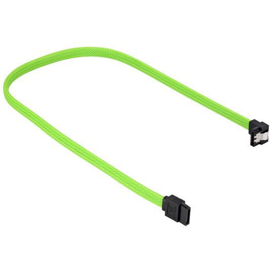 Sharkoon Kabel   SATA III 90° sleeve  0,30m         grün